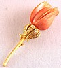 SJ39 Kenneth Lane faux coral rose bud pin